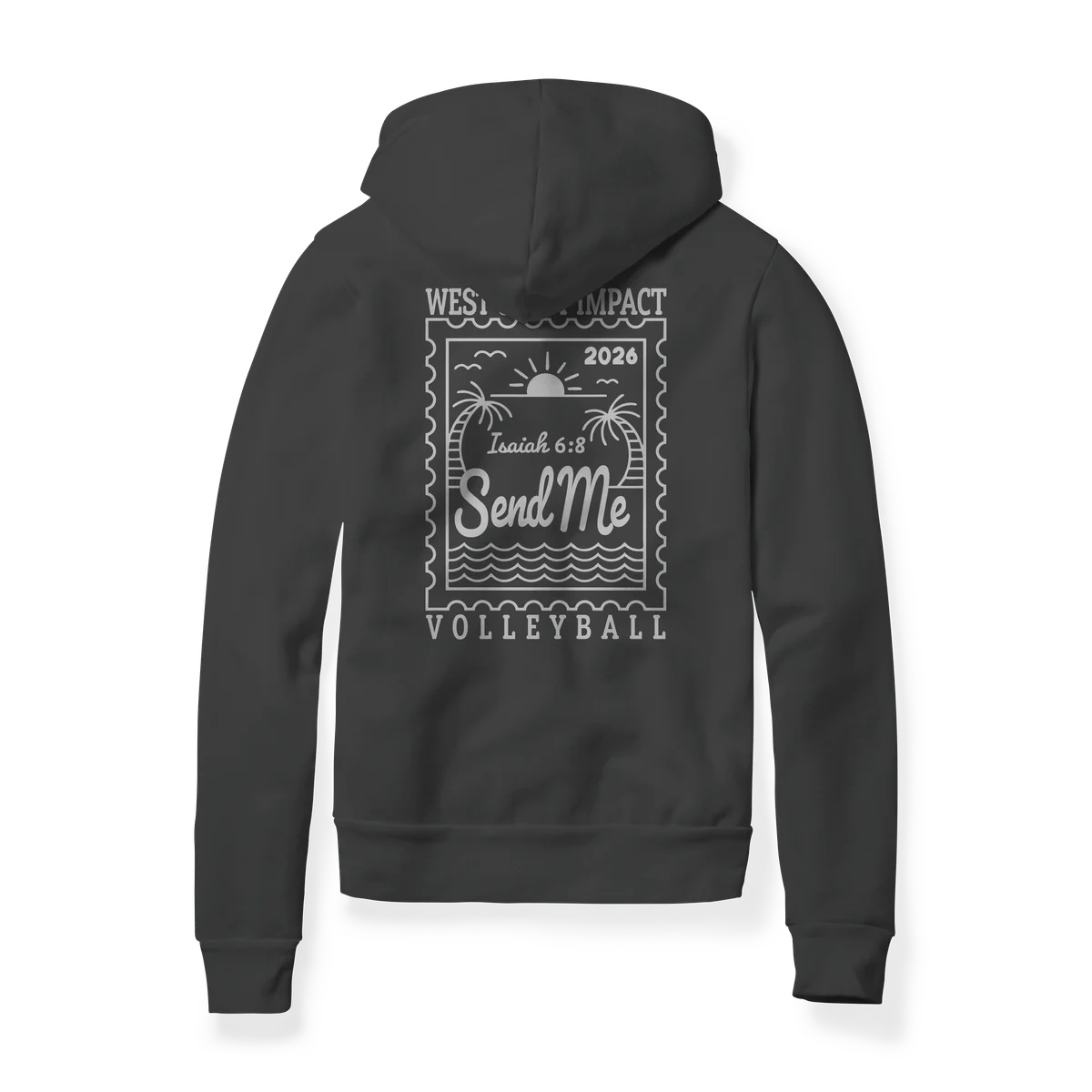 Send Me Stamp Hoodie Charcoal — back