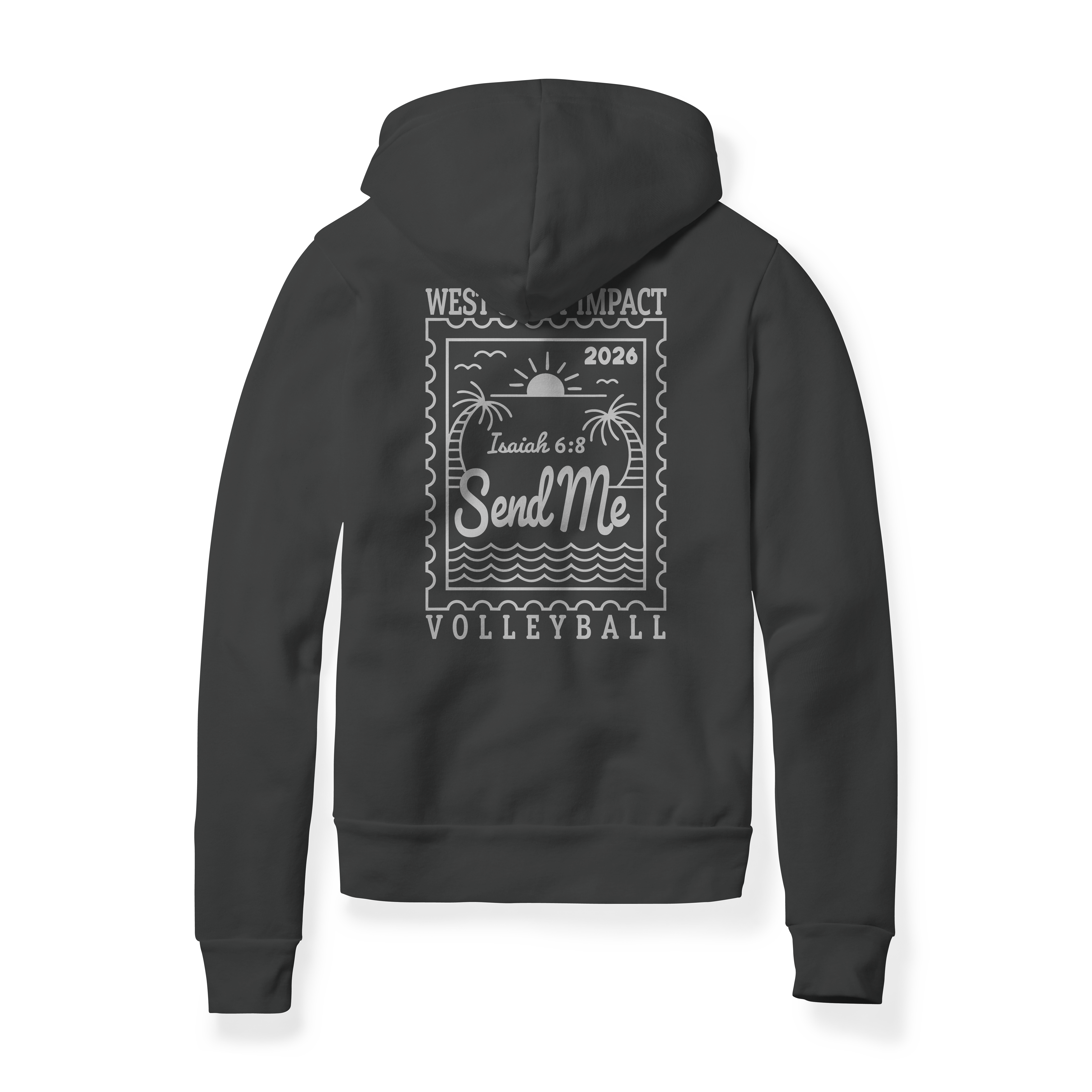 Send Me Stamp Hoodie Charcoal — back